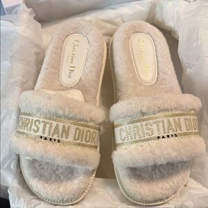 Dior Cream and Gold Women's Sandals